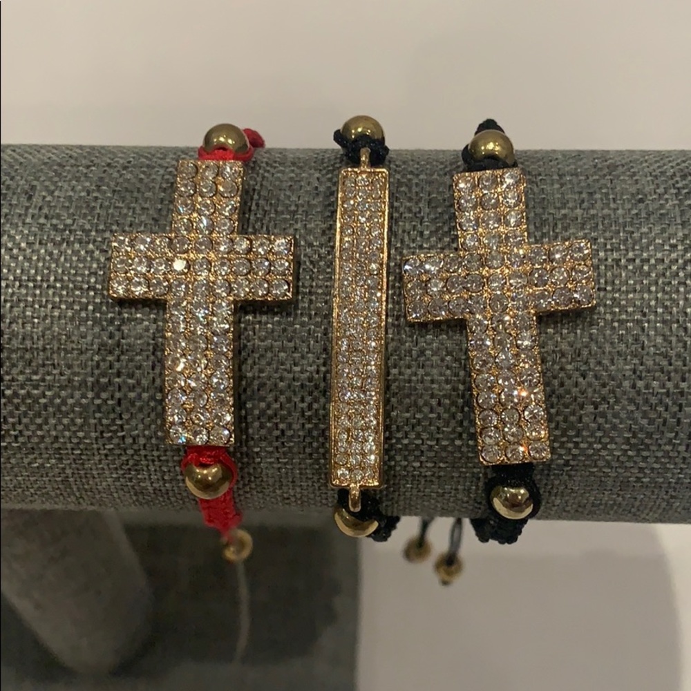 Bling Cross Bracelet Set